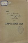  - Ligue pour la protection et l'evangélisation des noirs: compte-rendu 1928