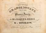 Onslow, George: - Deuxième grande sonate à quatre mains pour le Piano-Forte. Oeuvre 22