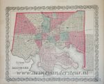  - [Antique print, cartography] Colton's City of Baltimore, published ca. 1856.