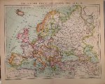 antique map (kaart). - Politische Ubersichtskarte von Europa. (map of Europe).