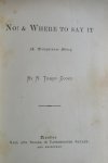 Terry Cooke, R. - No and Where to say it Terry Cooke, R. - No and Where to say it