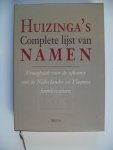 Huizinga, A. - Huizinga's complete lijst van Namen