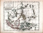 VAUGONDY - MAP - Les Isles de la Sonde, Molucques, Philippines, Carolines, et Mariannes. Par Lamarche Géographe à Paris.