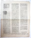 Signatory: Scheltus, Isaac, 1792. - Pamphlet. Publicatie. De Staaten Generaal der vereenigde Nederlanden (...). 1 p.