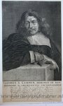 Abraham Lutma (1624-1669) after Jan Lievens (1607-1674) - [Antique print, engraving] Portrait print of architect Iacobus A Campen ( Portretprent van architect Jacob van Campen), published in 1661.