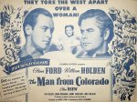 Ford, Glenn en William Holden - Affiche voor de filmvertoning van de Amerikaanse film The Man from Colorado in het Maxim Theater in Bogor (Java)