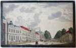  - [Antique print; handcolored etching, The Hague, Den Haag] [Vue du Voorhout, ou promenade Publique de la Haye], published ca. 1760.