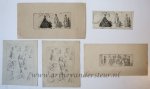 Unknown maker - [antique print, etching] Various studies of heads and others/studie van hoofden en diverse figuren, published 1795-1800.