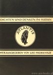 FROBENIUS, L., (HRSG.) - Dichten und Denken im Sudan. Titel- und Einbandzeichnung von F.H. Ehmcke. Mit einer Karte und einer Tafel.