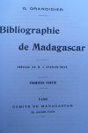 Grandidier, G. - Bibliographie de Madagascar