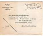  - Dienstenvelop van het Koninklijk Huis gericht aan P. J. Meertens, Koninklijke Nederlandse Akademie van Wetenschappen in Amsterdam. Poststempel 1950.