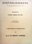 Clemens non Papa: - Souterliedekens. Derde bundel, voor drie mannenstemmen. In partituur gebracht... door K.Ph. Bernet Kempers