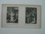 antique print (prent) - Martyrdom of Archbishop Cranmer. Magna Charta confirmed by Henry III.