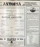 Anderson, Marian: - [Programmheft] Programma Hollandsche Concertdirectie Dr. G. de Koos. Lieder-avond Marian Anderson. Aan den vleugel: Kosti Verhanen