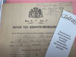  - Gemeente Amsterdam. Bewijs van geboorte-inschrijving. 12 August 1874. Birth of Maria Hendrika Schoneveld.
