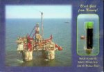 Statoil - Postcard with inside small plastic oil holder Heidrun Field Black Gold from Norway. This oil is from the Heidrun Field