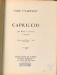 Strawinsky, Igor: - Capriccio pour piano et orchestre en 3 parties. Réduction por 2 pianos à 4 mains par l`auteur