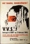 STUDENTEN - Niet knoeien, demokratiseren! V.V.S. betoogt te Gent op 2 februari 1966.