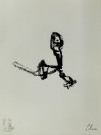 CLAUS, Hugo - Claus - De dichter met de kettingzaag  Originele litho, genummerd en gesigneerd - 2007