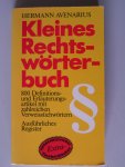 Avenarius, Hermann - Kleines Rechtswoerterbuch