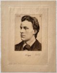 Dirk Harting (1884-1970) - [Modern portrait print, mixed media] Portrait of historian Arnold Toynbee, published 1908, 1 p.