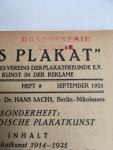 Luns, Huib e.a. Omslagontwerp: Leo Gestel. - Holländische Plakatkunst - Das Plakat, Sonderheft September 1921