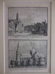 's-Hertogenbosch. - De Markt en 't Stadhuis te 's-Hertogenbosch/ De Groote of St. Jans Kerk te 's-Hertogenbosch, 1732.