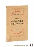 Maritain, Jacques. - De la Philosophie Chrétienne. 4e mille.