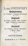 Beethoven, Ludwig van: - L. van Beethoven`s Quintetten für 2 Violinen, 2 Bratschen & Violoncell, op. 4, 29. Septett für Violine, Bratsche Horn, Clarinette, Fagott, Violoncell & Contra bass, op. 20. Sextett für 2 Violinen, Bratsche, Violoncell & 2 Hörner obligat., op. ...