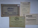 N.n.. - Afriso (Adelbert Fritz Sohn) Schmiedefeld. Präzisions- Messinstrumenten- Erzeugung. Instrumente für die künstliche Brut. 4 trade catalogues.