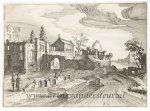 Claes Jansz Visscher (1586/87-1652) after Cornelis Claesz. van Wieringen (1577-1633) - [Antique print, etching] Ruins and a cottage [AMAENIORES ALIQUOT REGIUNCULAE]/Ruines en huizen, published 1613.