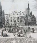 Velde, Jan van de II (c.1593-1641), after Saenredam, Jansz. Pieter (1597-1665) - Antique print, Haarlem I  Haarlem's Grote Markt with the Townhall, published 1628, 1 p.