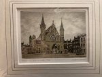 VELDHORST, W.A., - Den Haag Binnenhof 82/250 original etching by Willem Veldhorst.