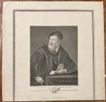 After Titiaan / Tiziano Vecellio (1485/89-1576). - [Lithography, lithografie, 1786] Zelfportret van Titaan, Self portrait of Titian with title: Portrait de Titien, 1 p.