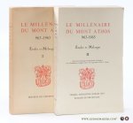 Actes du 'Convegno Internazionale Di Studio'; - Le Millenaire du Mont Athos 963-1963. Etudes et Melanges. (Complete set in 2 volumes).