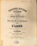 Liszt, Franz: - [R 003b, 1] Grandes études de Paganini transcrites pour le piano. Seule édition authentique, entièrement revue et corrigée par l`auteur. Deux cahiers. Cahier I. No. I