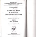 Bohnenst?dt Elisabeth - Cusanus-Studien III: Kirche und Reich im Schrifttum des Nikolaus von Cues