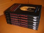 Verwey, Gerlof - Geschiedenis van Nederland. Levensverhaal van zijn Bevolking Deel 1-6 [Set van 6 boeken] 1: Wording van een Land. 2: Groei tot een Staat. 3: Culturele Explosie. 4: Op het tweede Plan. 5: Dynastieke Democratie. 6: Naar nieuwe Normen