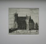 antique print (prent) - (Pieterskerk) Divi Petri ecclesia Middelburgi. (Middelburg, Kerk).