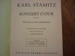 Stamitz; Carl (1745–1801) - Violakonzert D-dur; opus 1; voor Altviool, piano (herausgegeben von Clemens Meyer)