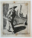 Gillis van Scheyndel (I)(1594/96-ante 1660) - [Antique print, etching] Woman carrying a basket /Vrouw draagt mand, before 1660.