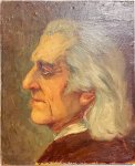 after Leonhard Thoma (1864-1921) - Antique painting oil on plywood I Portrait of Franz Liszt ca. 1900.