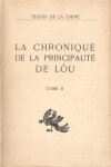 Couvreur, Séraphin - La Chronique de la Principauté de Lòu. Textes de la Chine Tome II