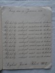 N.n.. - Schriftje met handgeschreven schrijfoefeningen, d.d. 1870/ 1871.