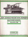ENSCHEDÉ & ZONEN, Joh. - Maandblad Chemigrafie. November 1924. Snelpersen van Koenig & Bauer.