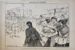 Braakensiek, Johan (1858-1940) - [Original lithograph/lithografie by Johan Braakensiek] De Rotterdamsche Werkstaking (Rotterdamse staking), 24 Mei 1896, 1 pp.