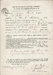 AMSTERDAMS DOCUMENT - Overeenkomst huurcedullen gedateerd 1842 tussen verhuurder J.C. Naber en huurder E. Schröder van een huis aan de Oudezijds Voorburgwal vlakbij de Barberstraat voor 550 gulden per jaar. Met verlengingen tot 1874.