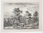 Vinne, Jan Vincentsz. van der (1663-1721) - [Antique etching] Bij 't Menniste Bosie [set: 'Gesiten buyten Haarlem'], ca 1650-1700..