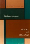 LEHRER, A., LEHRER, K. (ED.) - Theory of meaning.