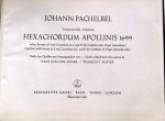 Pachelbel, Johann: - Hexachordum Apollinis 1699 nebst Arietta in F Und Ciaconnen in C Und D Fur Cembalo Oder Orgel (Manualiter). Nach den Quellen neu Hrsg. von Hans Joachim Moser / Traugott Fedtke